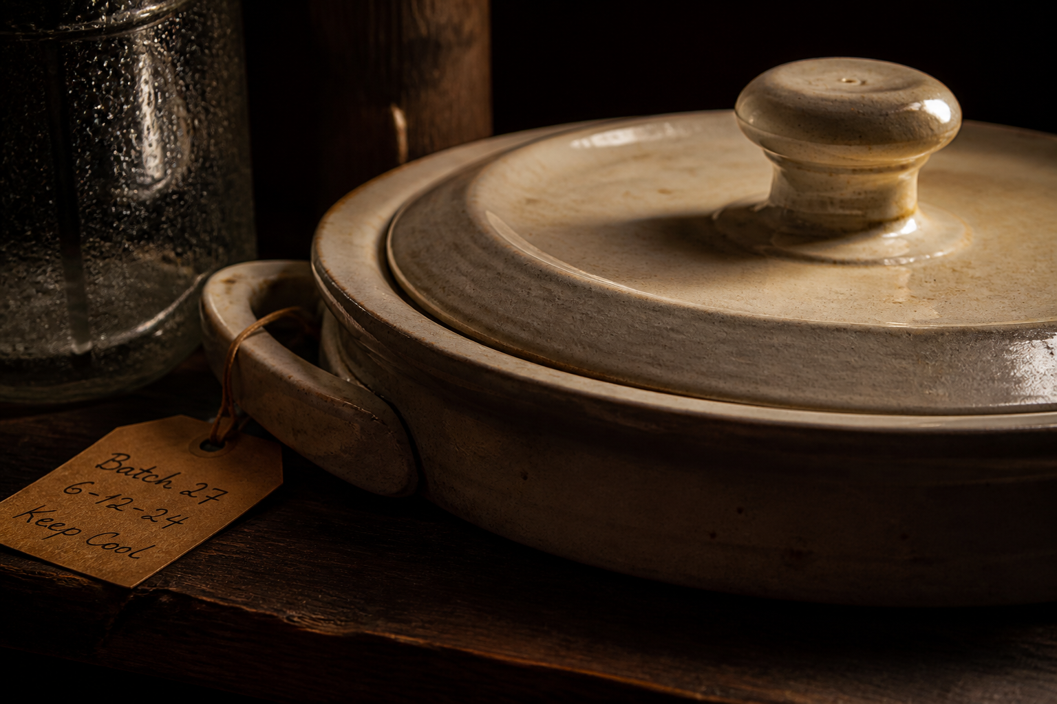 Ceramic crock rim detail