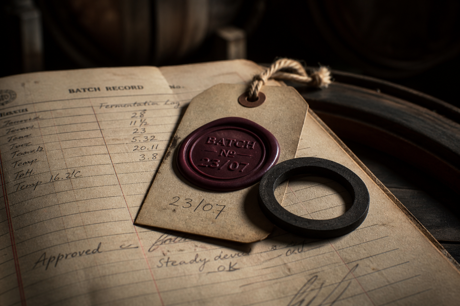 Wax sealed batch tag